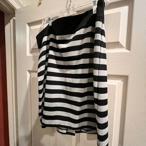 Black and White Striped Skirt
